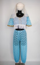 Ladies Harem Belly Dancer Fancy Dress Costume Arabian Genie Jasmine Uk 10-12