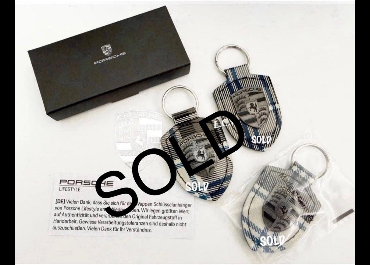Houdsooth Key Rings OEM Porsche 911 Turbonite key chain ring pepita Houndstooth New 50th ...