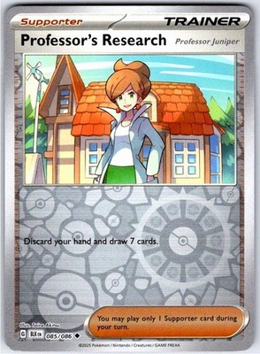 Professor's Research 085/086 Uncommon Black Bolt Pokemon Reverse Holo Near Mint