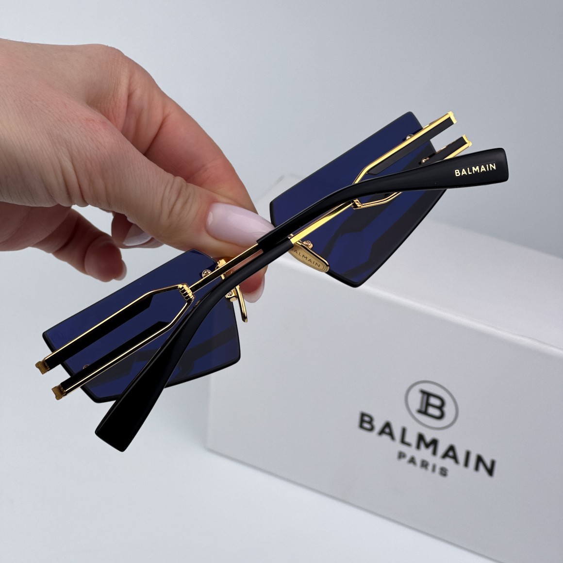 Balmain Women Sunglasses Titanium Gold Black Grey Geometric FIXE BPS-123A-54 Balmain FIXE BPS-123A-54 Women BRAND NEW Sunglasses Titanium  main image 2