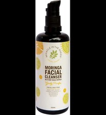 USA Made Moringa Facial Cleanser Gentle Face Wash Blood Orange Miracle in Green