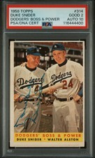 1958 Topps W. Alston D. Snider ##314 Dodgers' Boss & Power