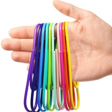 40 Pack 4 Inches Jumbo Paper Clips, Vinyl Coated Multicolored Extra Large meg...