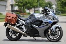 2 Handmade Goat Brown prestige Leather Saddlebag Motorcycle SMALL Panniers Bag