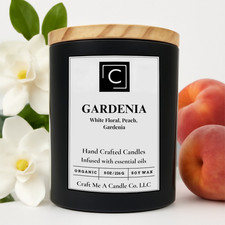 Gardenia Scented Candle White Floral, Peach, Gardenia Round Jar Candles