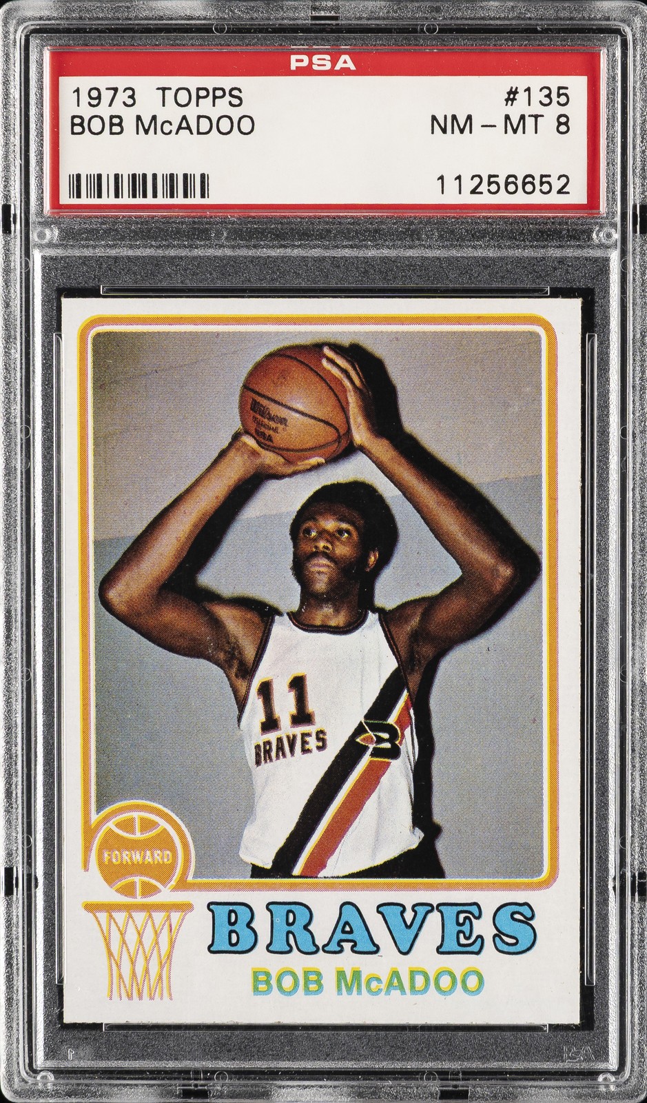 1973 TOPPS #135 BOB MCADOO PSA 8