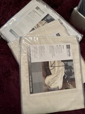 Vintage Woven White Sateen Stripe King Duvet  2 Ivory Shams