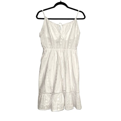 NWOT Maaji Kamala White Quartz Eyelet Mini Beach Dress LARGE - Picture 3 of 9