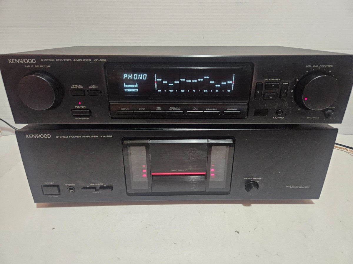 Vintage Kenwood KM-992 Stereo Power Amplifier & KC-992 Control
