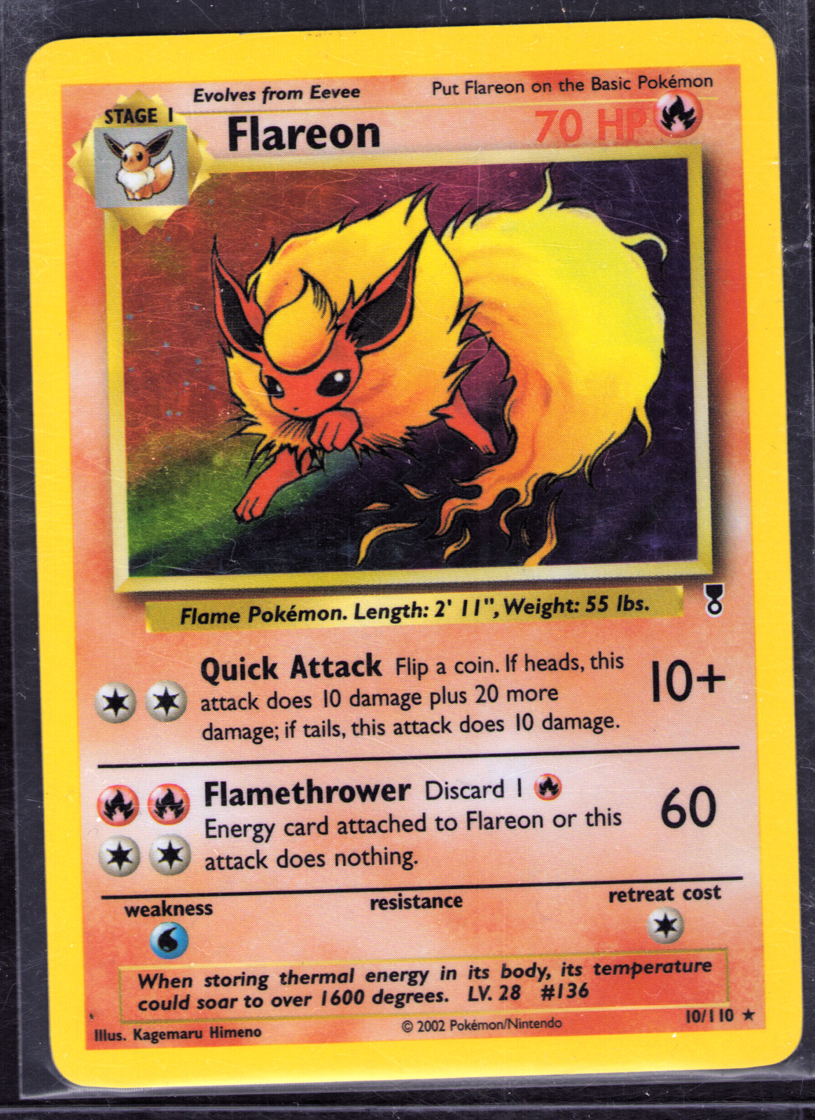 Flareon 10/110 Holo Rare Legendary Collection Pokémon Card LP