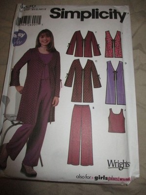 Simplicity 5486 Plus Sizes 8 1/2 to 16 1/2 Top Shirt Pants EASY to SEW Pattern
