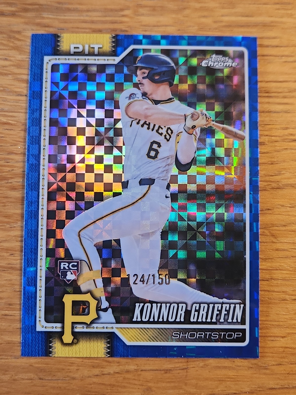 2026 Topps Chrome Blue X-Fractors #74 Konnor Griffin #/150