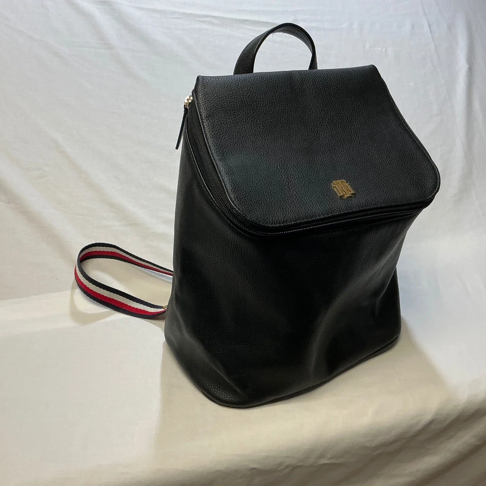 Tommy Hilfiger Negro Convertible Mochila Bolso de Hombro Cartera Rojo Blanco Azul Foto 2 de 4