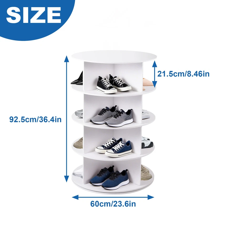 4 Tier Rotating Shoe Rack 360 Degree Rotating Shoe Tower Rack Book Organizer - Image 2 of 4
