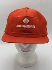 Vintage International Harvester Navistar Snapback Hat Orange Patch Cap USA Made