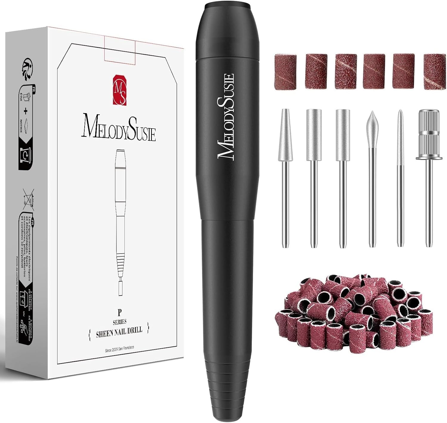 MelodySusie PC120I Nail Drill 20000RPM E File for Beginners, Compact Electric N