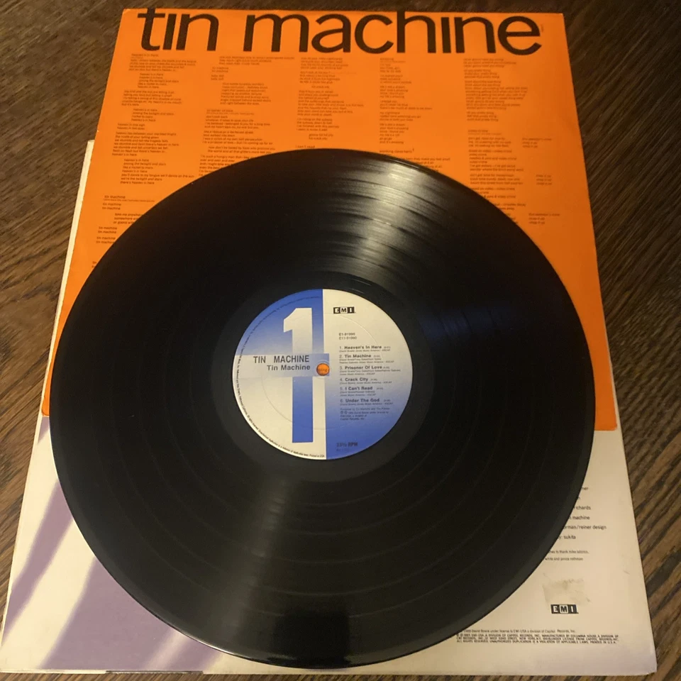 Tin Machine S/T David Bowie Vinyl LP Orig EMI Record VG++ - Image 3 of 4