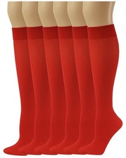 6 Pairs Women Opaque Stretchy Spandex Knee High Trouser Socks