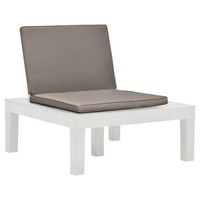 Garten-Lounge-Stuhl Mit Sitzpolster Kunststoff Wei?