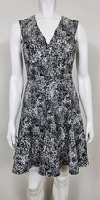 VTG Rebecca Taylor Womens Dress Size 4 Mini Sleeveless Black White Casual Party