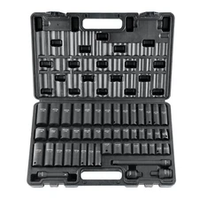 3/8"Drive Impact Socket Set 48 Pcs Socket Set SAE (5/16" -3/4") &Metric (8-22mm)