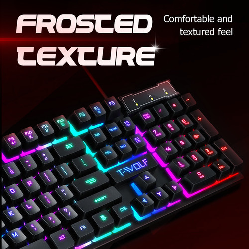 T20 Gaming Keyboard Ergonomic For PC Laptop Rainbow RGB Backlit USB Keypad LED - Picture 7 of 9