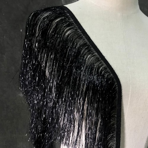 7.8 in/20cm Width Shiny Tassel Fringe Trim Sewing Craft Latin Costume Edge Retro - Picture 20 of 23