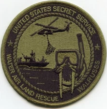 USSS WATER AIR LAND RESCUE WALRUSS subdued green POLICE PATCH