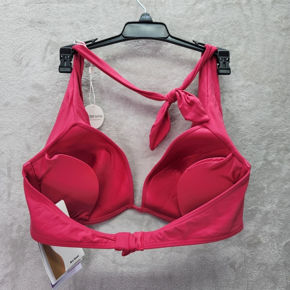 Top de natación de bikini Coco Reef 14/38C con aros ShapeMaker sujetador talla halter cuello rosa Foto 3 de 4