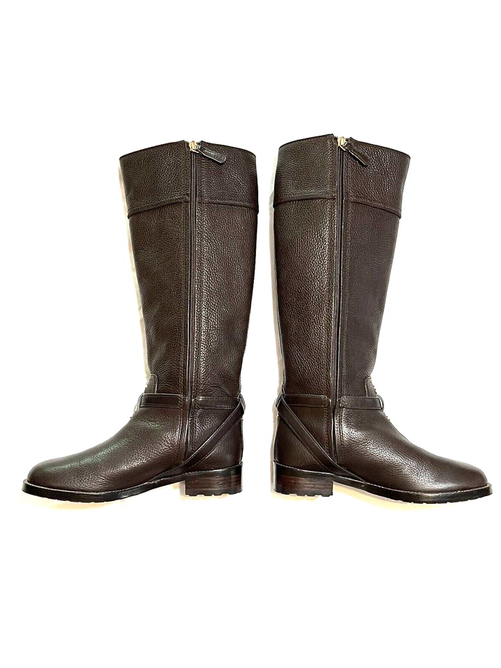 Gorgeous Tory Burch Riding Boots Teresa 31148503 Brown Tumbled Leather Size 8.5 - Image 2 of 4