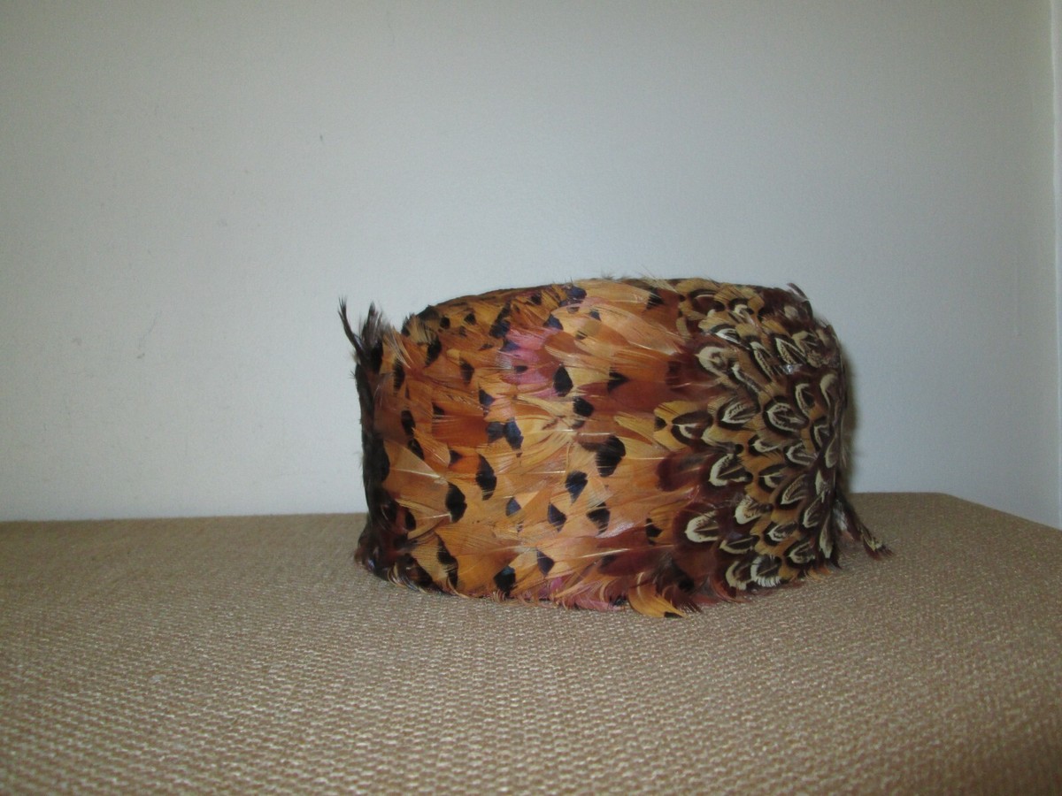 RARE American Vintage Real Pheasant Feather Pill Box Hat Vintage Pheasant Feather Hat - Etsy main image 4