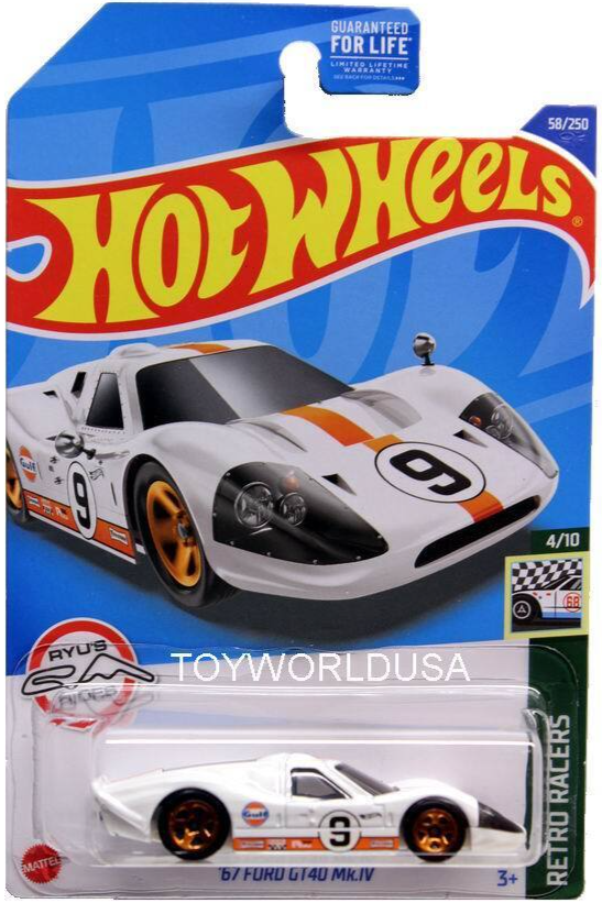 2022 Hot Wheels #58 Retro Racers '67 Ford GT40 Mk.IV Gulf Racing White