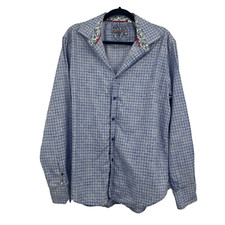 ROBERT GRAHAM Shirt Mens Button Up Flip Cuff XL Paisley Dress Shirt READ 