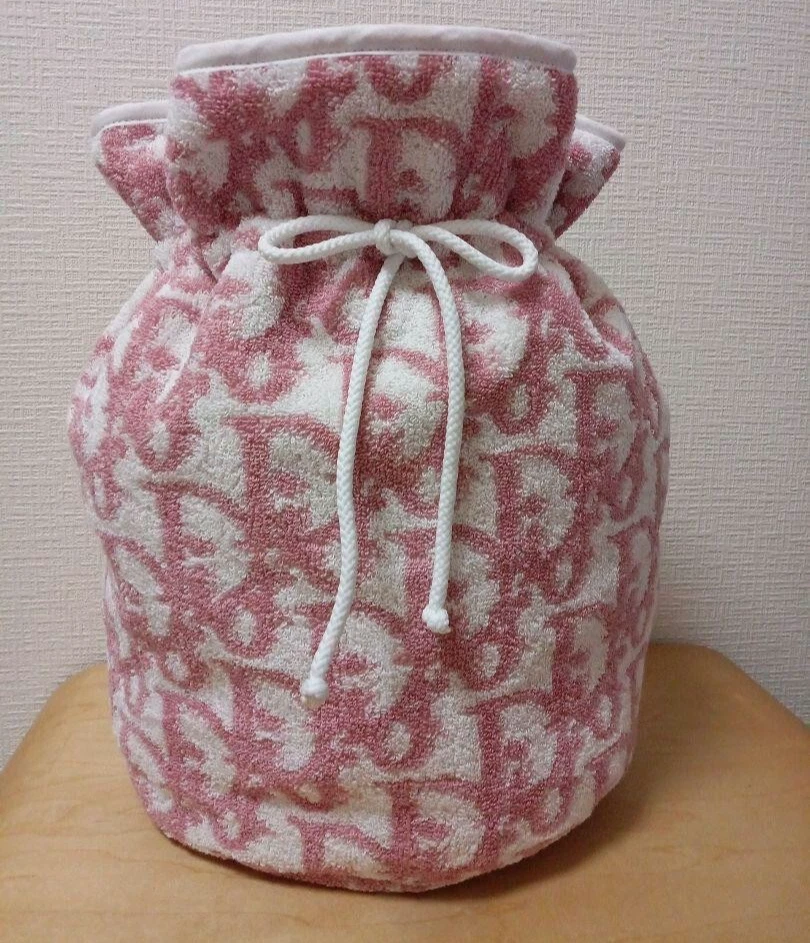 Authentique pochette à cordon trotteur Christian Dior couleur blanc et rose occasion