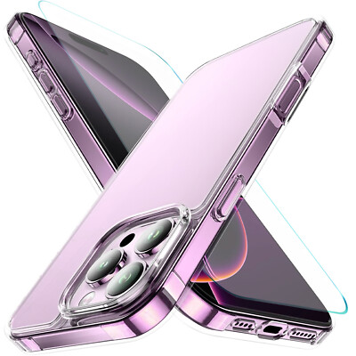For iPhone 16 Pro Max/16 Pro/15 14 13 12 11 SE 7 8 Case Phone Cover+Screen Glass