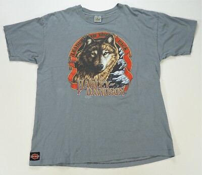 Rare VTG 3D EMBLEM Harley-Davidson Leader of the Pack Wolf 1991 T 