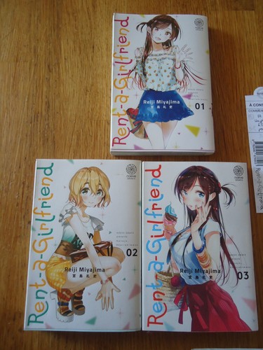 LOT MANGA RENT A GIRLFRIEND 1 2 3 + cartes MIYAJIMA NOEVE GRAFX FR MANGAS LIVRE - Picture 2 of 4