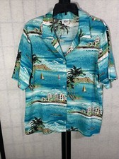 Vintage Hawaiian Shirt Womens Medium Made In USA