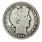 1908-S 50C Barber Half Dollar G-VG #
