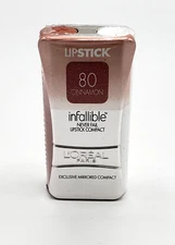 NEW L'Oréal INFALLIBLE NEVER FAIL LIPSTICK COMPACT- 80 CINNAMON
