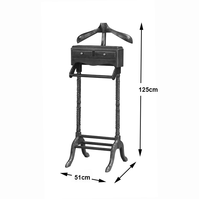 Gentlemans Valet Stand Solid Mahogany Wood Chestnut Colour Clothes