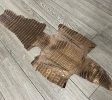 Bronze Metallic Genuine Caiman Crocodile Belly Hide Leather Skin Alligator 512