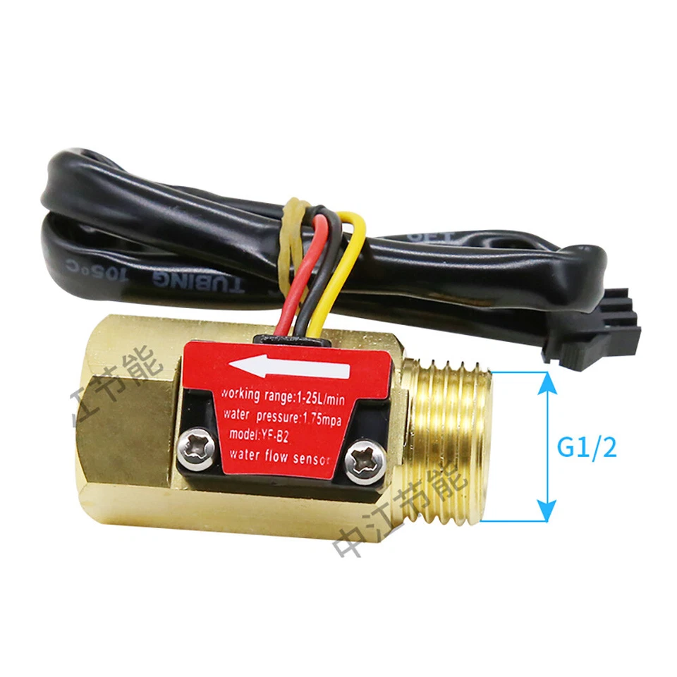 YF-B2 G1/2" Hall Effect Water Flow Sensor Switch Flowmeter Fluid Meter 1-25L/min - Image 4 of 4