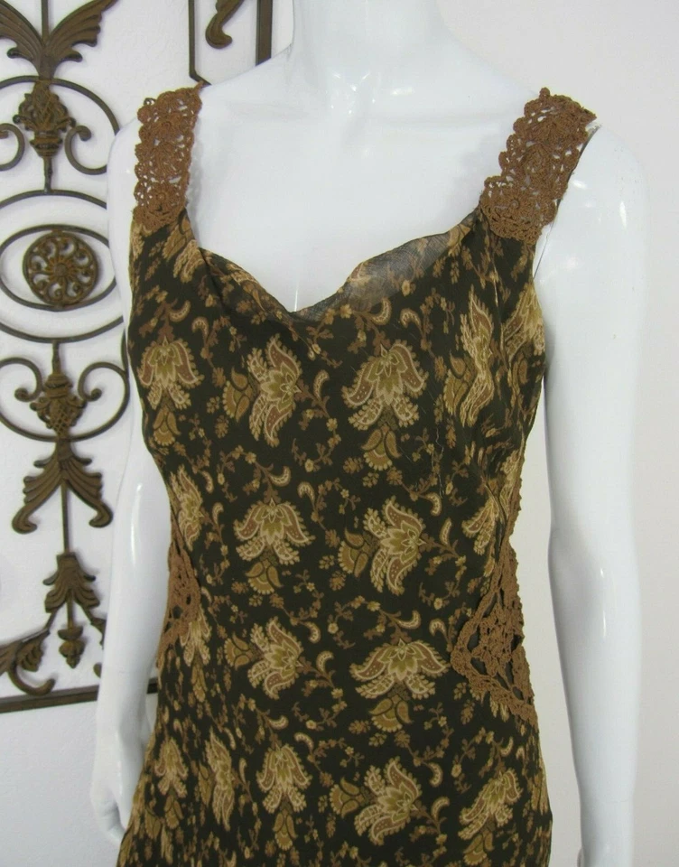 Blusa sin mangas cuello redondo eci New York talla 6 marrón cachemir crochet Foto 2 de 4