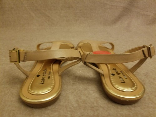 New Kate Spade New York Women Brown Jewel Stone Ankle Strap Sandals Size 6.5 M - Picture 10 of 12