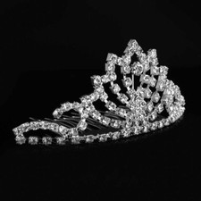 Flower Girl Tiara Crown Swarovski Rhinestone Elements With Comb