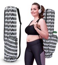 Yoga Mat Carrying Bag Fits Any Mat 2-5 and 27 Long With Pockets Carry Strap