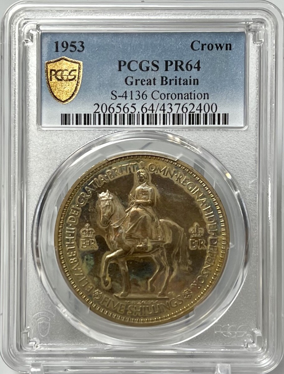 1953年 イギリス クラウンコイン PCGS PR64CAM 1953 Great Britain Proof Crown PCGS PR64 Coronation S-4136