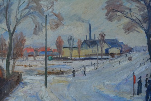 ANDREAS MOE 1877 - 1952 Winterlandschaft 1928 Charlottenborg - Bild 7 von 12