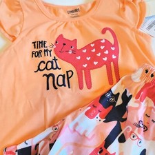 Gymboree Girl sz 4 Cat Nap Orange Gymmies Pajamas NWT PJs Summer